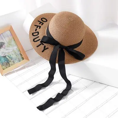 Maylisacc летние детские однотонные простые элегантные крупнозернистая солома шляпы детские для девочки пляжные шляпы, шляпа от солнца - Цвет: Хаки