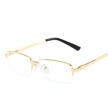 Деловые классические высококачественные полуоправы, металлические очки с голубыми линзами, очки для мужчин, оптические очки по рецепту 8735CJ