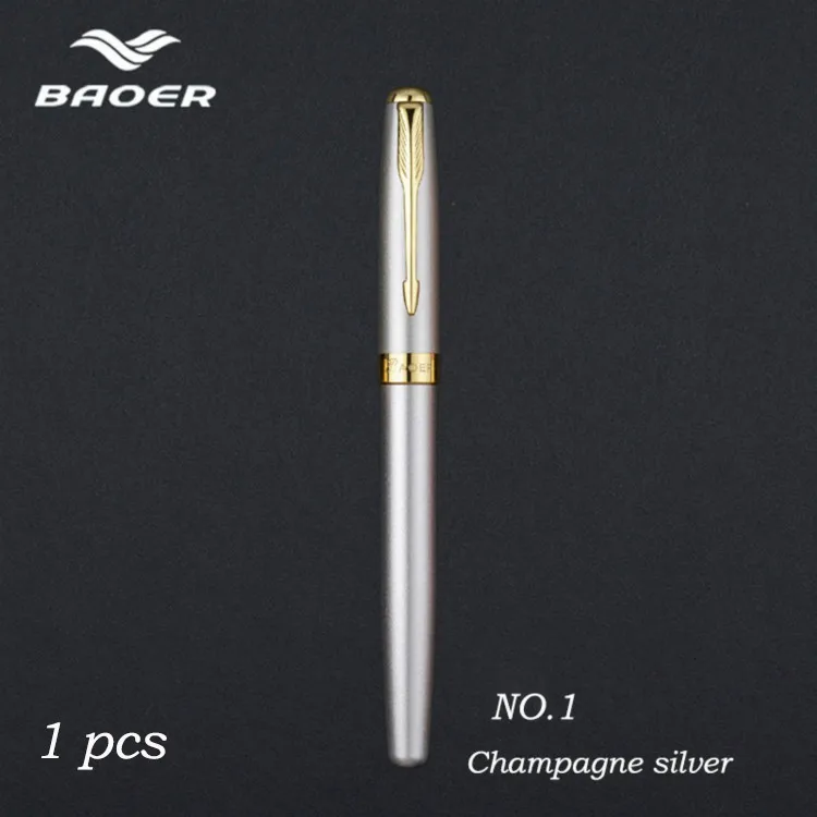 Baoer388-Rollerball-Pen-Black-Golden-Business-Metal-Ballpoint-Pen-Medium-Golden-Clip-Gold-boligrafo-muji-made(6)