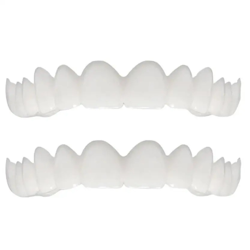 

2Pcs Teeth Top Cosmetic Veneer Instant Smile Comfort Fit Flex Cosmetic Teeth Denture Teeth Top Whitening Beauty Tool #F