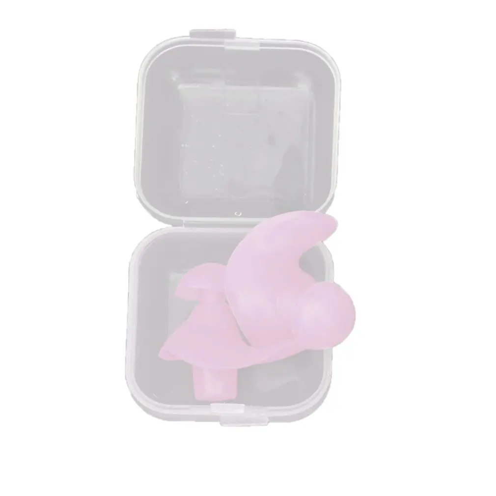1 пара водонепроницаемых профессиональных силиконовых ушные затычки для плавания, мягкие противошумные ушные вкладыши для взрослых и детей - Цвет: Розовый