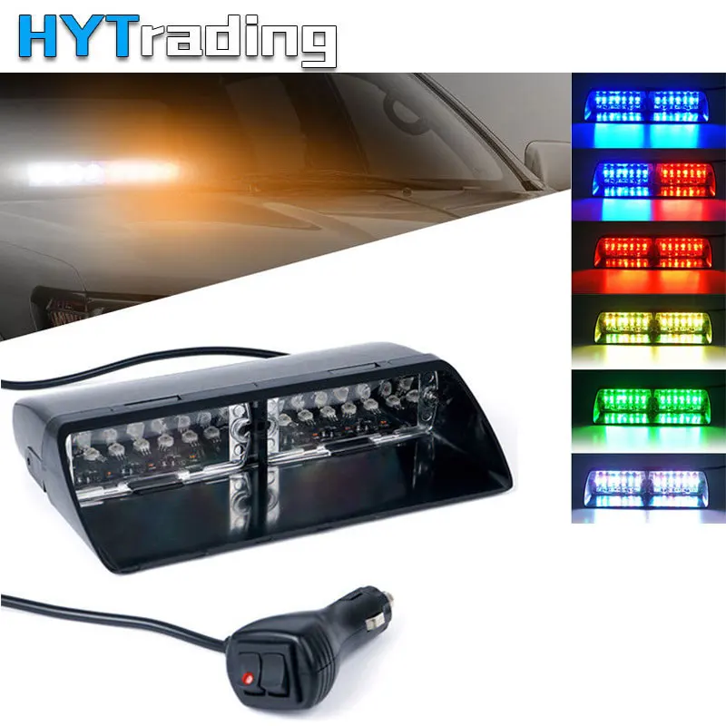 

Car Led Emergency Strobe 12 LED Flash Lights Car Emergency Warning Traffic Dash Windshield RGB 12V Car styling