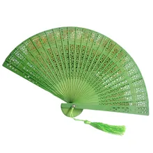 Складной ручной вентилятор китайский стиль деревянный резной бамбуковый вентилятор свадебные подарки украшение Прямая 8A11