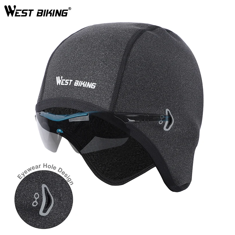 Зимняя велосипедная шапка WEST BIKING ветрозащитная Теплая Флисовая для бега катания