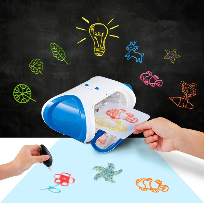 

3D Magic Machine Printer Toys For Children Coating Color Pen DIY Drawing Kids Gift Educational Developmental Creative Painting