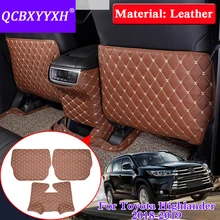 QCBXYYXH автомобильный Стайлинг 3 шт. кожа для Toyota Highlander- автомобильное сиденье задняя анти-кик накладка крышка внутреннее украшение чехлы