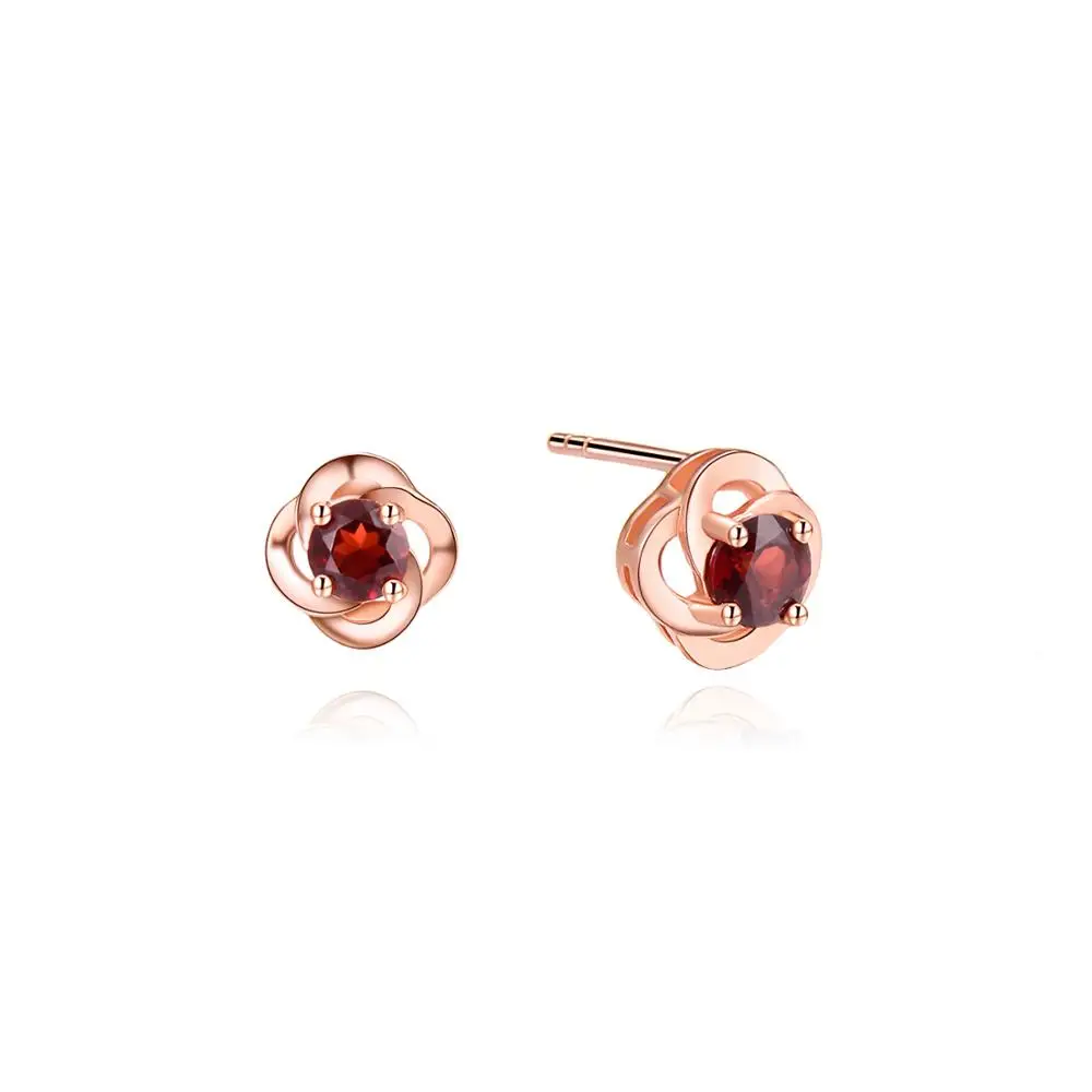 

Singreal 925 Sterling Silver Rose Stud Earrings for Women Jewelry Couple Gift Wedding Rose Gold Color
