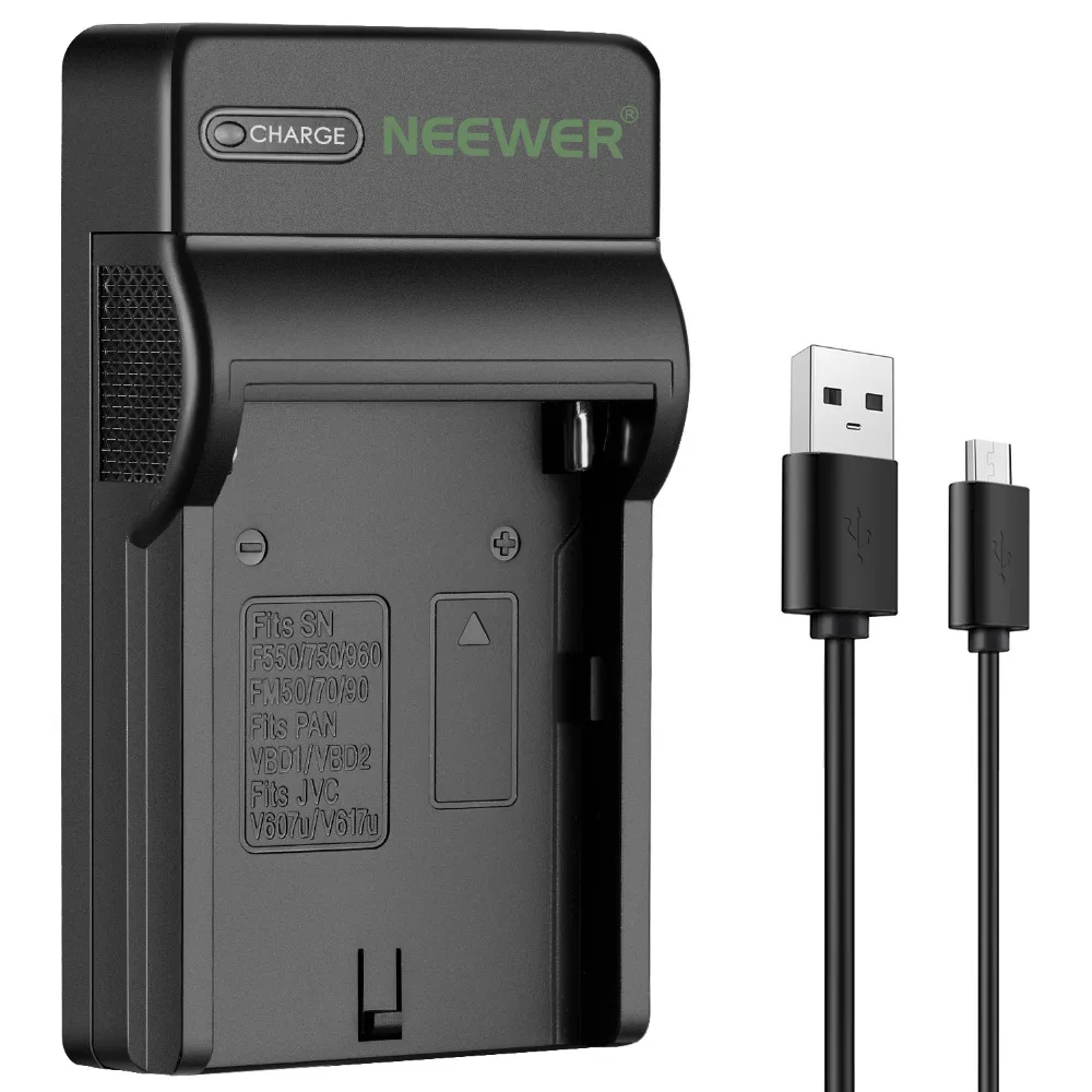 Neewer Slim Fast микро-usb батарея Зарядное устройство для sony NP-F550/750/960 и Panosonic PAN-VBD1/D2 Камеры Multi ВАРИАНТ зарядки