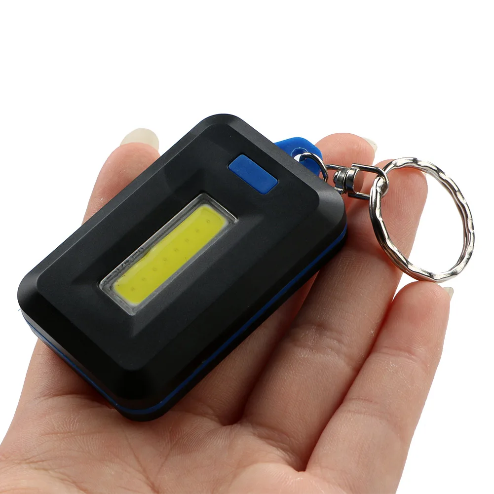 Mini 3Mode Keychain Flashlight Pocket COB LED Work Light Torch Super