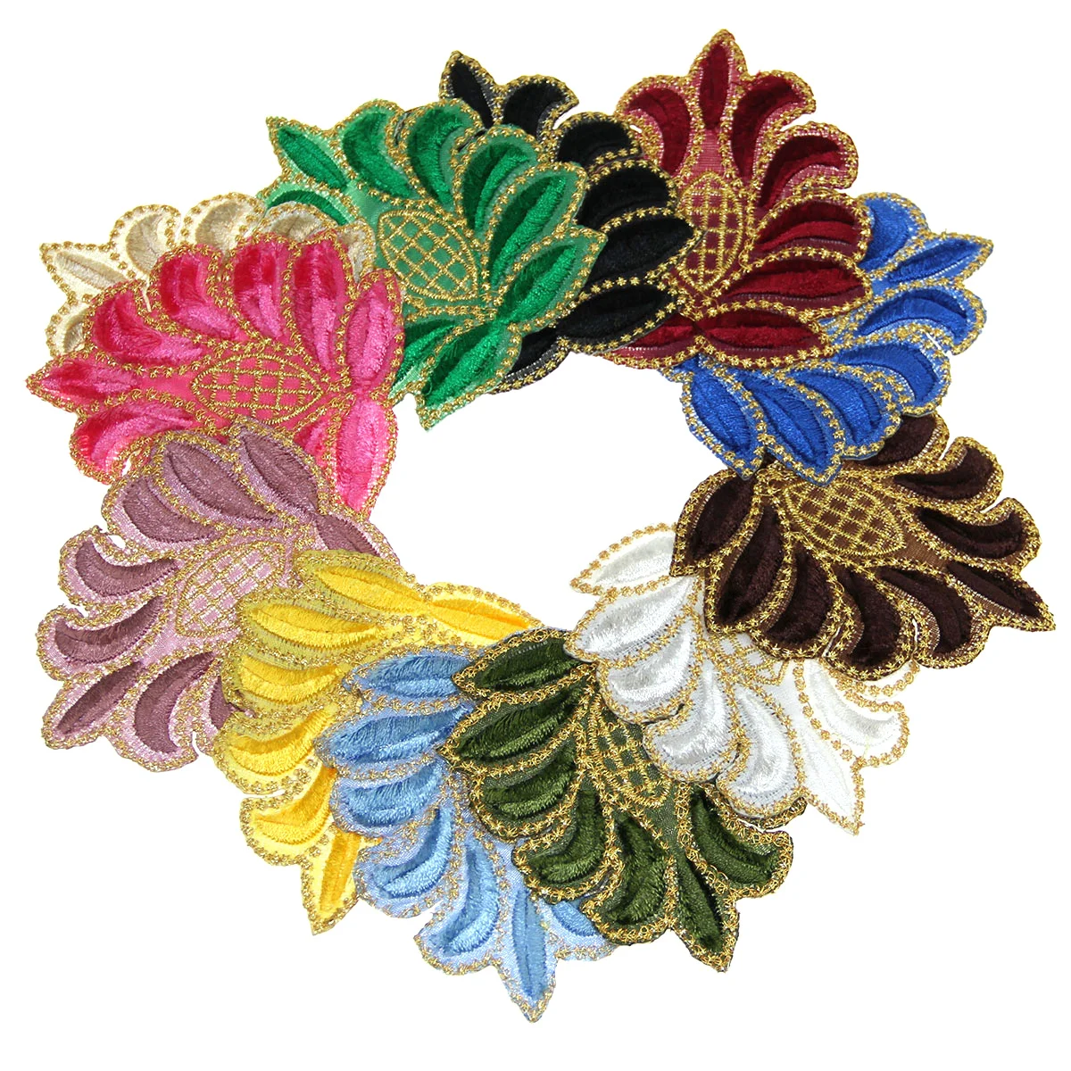 Buy 7.5x7cm 6pcs Flowers Sew On Patches DIY Patch Applique Flower Sewing Fabric