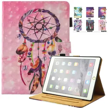 

3D Colorful Case For Apple New iPad 9.7 2017 A1822 A1823 Smart Case Cover Funda Tablet PU Leather Stand Shell Cover