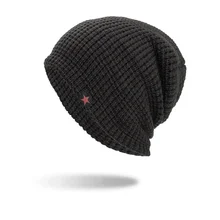 Новые удобные осенние зимние мужские шапки плюс бархатные красные пятизвездочные головные уборы клетчатые полосатые женские шапки вязаная шапка для унисекс