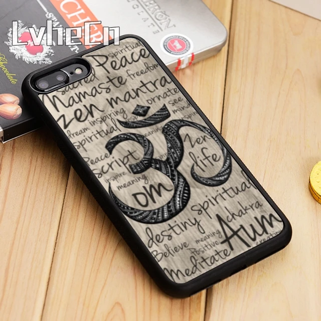 

LvheCn Om Aum symbol inspiring life quote Phone Case Cover For iPhone 5 5s SE 6 6s 7 8 10 X Samsung Galaxy S6 S7 edge S8 S9 plus