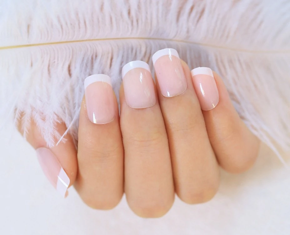 New 24pcs Sexy Nude Purple Gradient Color False Nail Art With Glue Plain Color Fake Nail Tip Finished Manicure Nail Sticker False Nail Art False Nailscolored False Nails Aliexpress