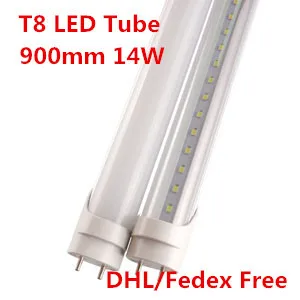 T8 светодиодные трубки 900 мм 3ft 14 Вт LED Light Tube люменов 85-265 В свет офиса свет пробки для сетки свет теплый/холодный белый