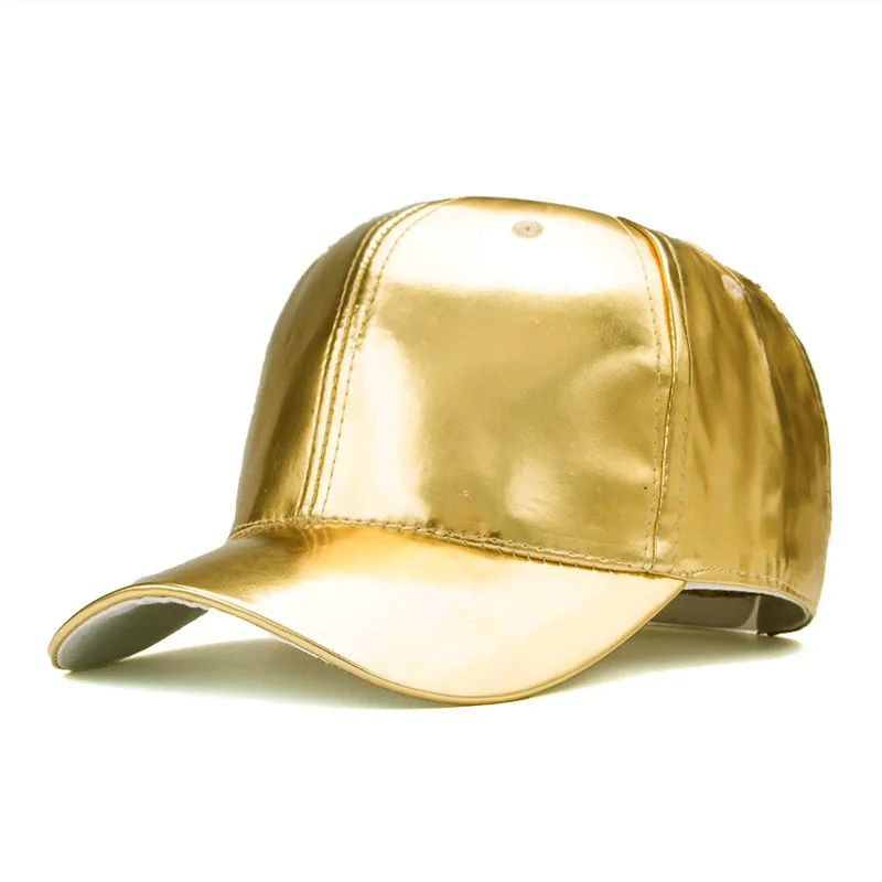 

New Trendy Fashion Unisex Man Woman Gold Silver Champagne Sparkling Shiny Adjustable Outdoor Sun-proof Snapback Hat Baseball Cap
