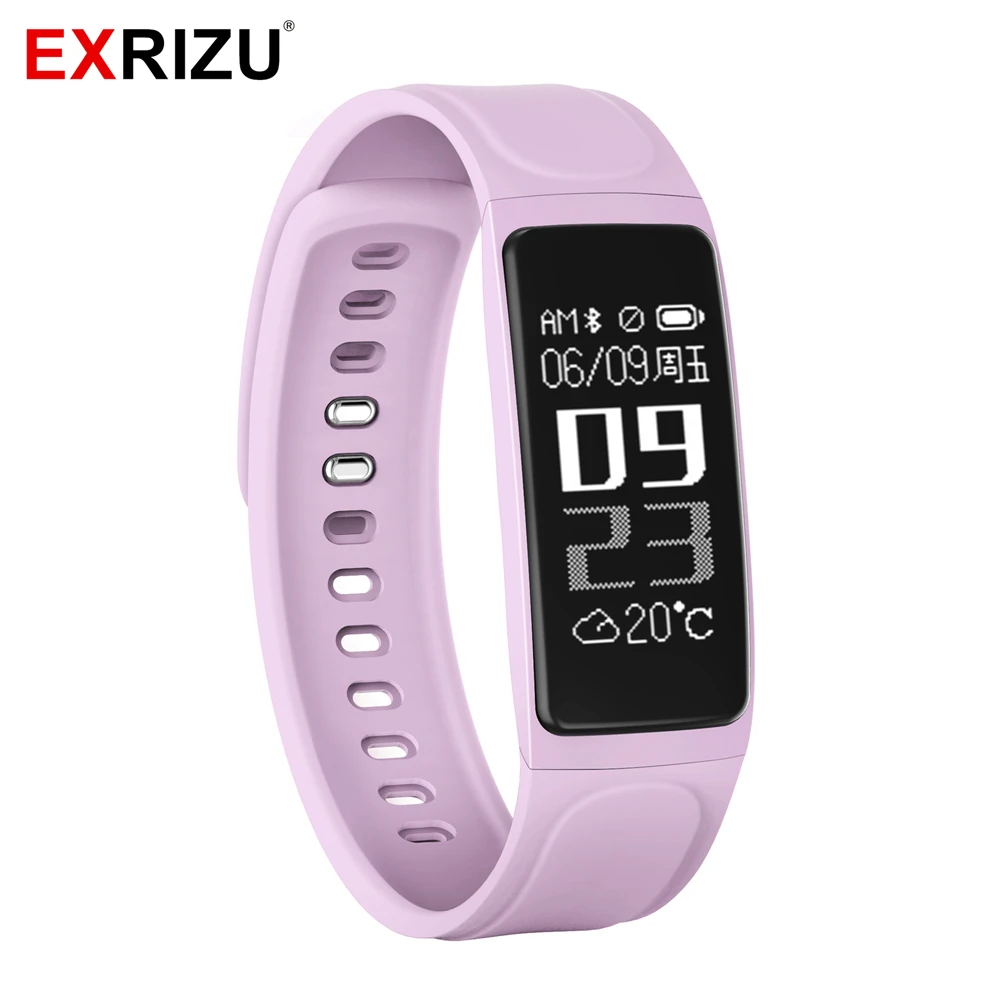 

EXRIZU C7 Bluetooth Smart Wristband Heart Rate & Blood Pressure Monitor Band Sport Pedometer Fitness Bracelet for Women Lady Men