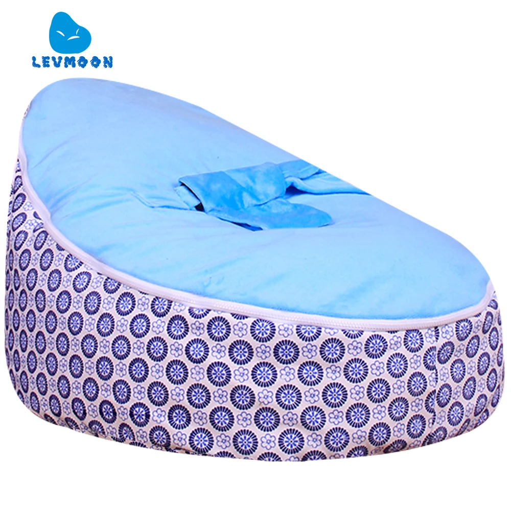 Levmoon средний синий круг сливы кресло мешок детская кровать для сна Портативный складной детского сиденья Диван Zac без наполнитель