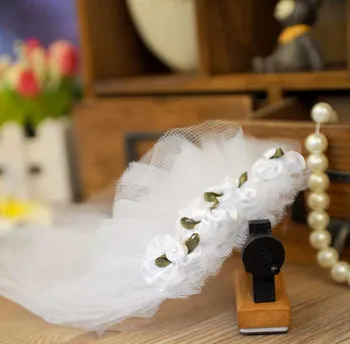 

Veil for Dogs Glamorous small Dog Pet Cat Wedding veil dress Bride Dog Costume White Tulle Veil dog wedding hair accessory