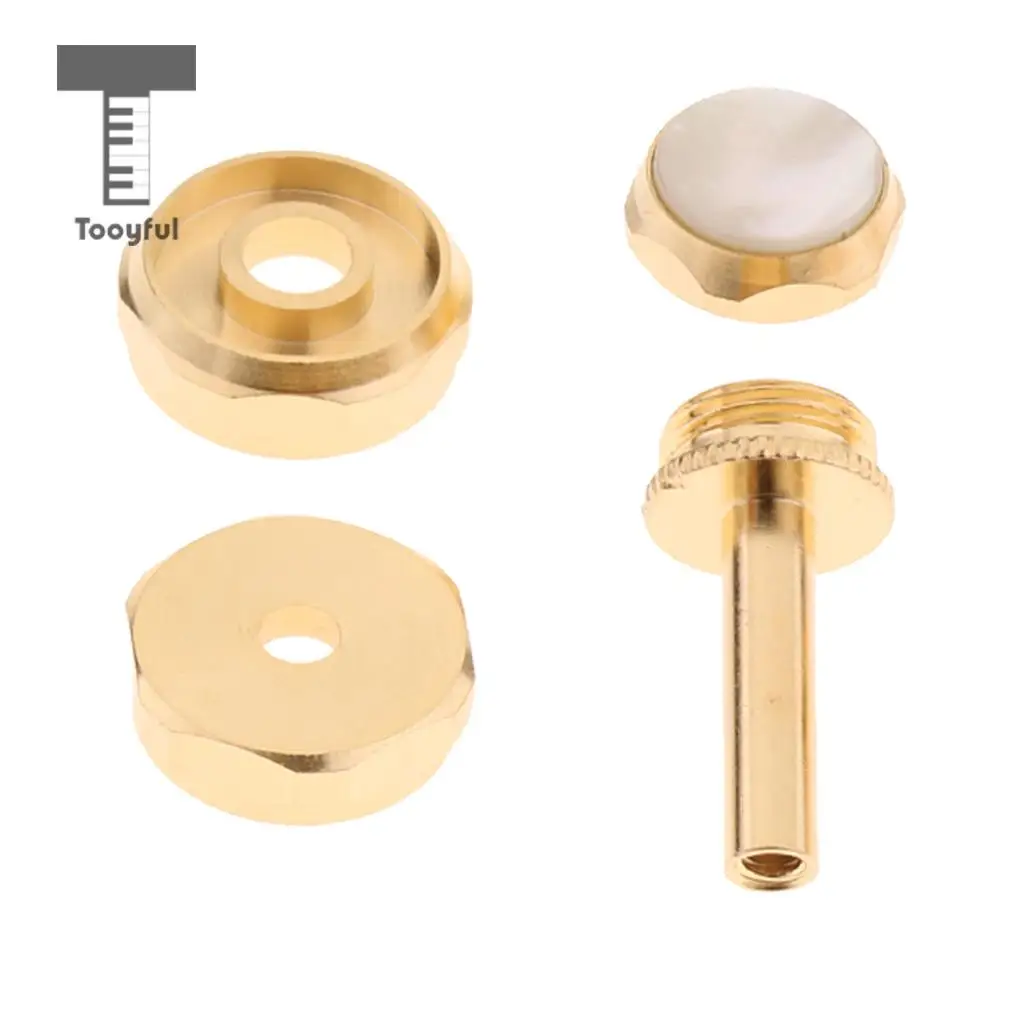 Tooyful Practical Metal Golden Trumpet Cap Screw Cover Buttons Connecting Rods Pack for Trumpeter