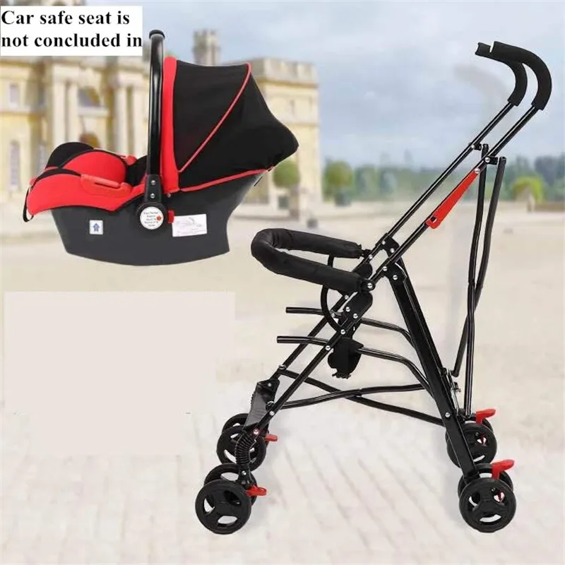 Newborn Baby Car Seat Stroller Carts Light Folding Portable With Children's Car Safety Seat Basket Steel Highland Baby Car Frame