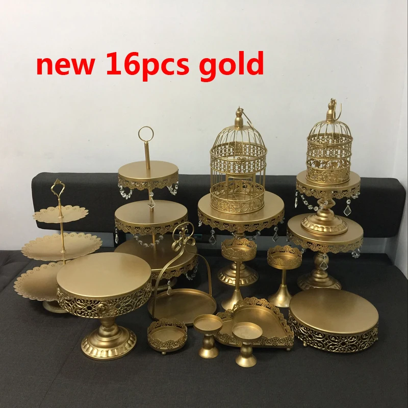 gold wedding cake stand set 16 pieces cupcake stand barware decorating cooking cake tools bakeware set party dinnerware gold wedding cake stand set 16 pieces cupcake stand barware decorating cooking cake tools bakeware set party dinnerware