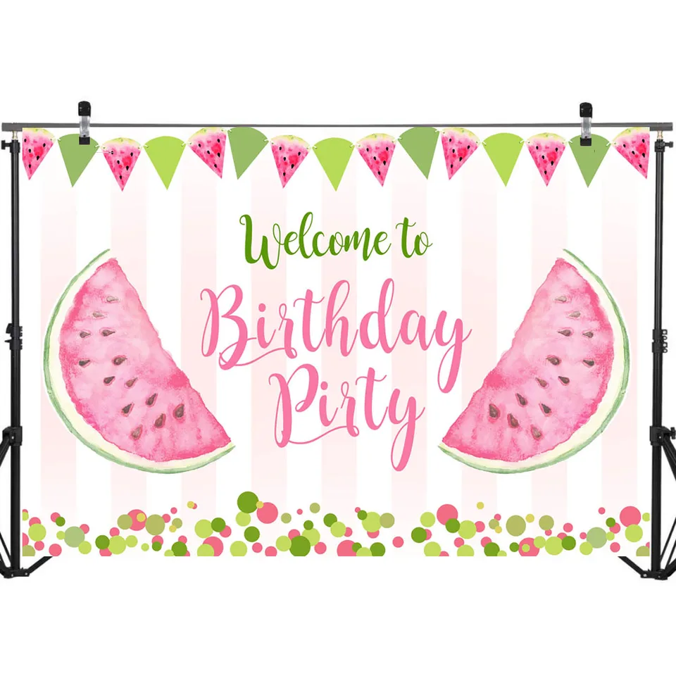 Watercolor Watermelon Backdrop Watermelon Party First Birthday