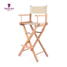 Director-Chair Garden Furniture Folding Portable Wood with Cavans Frame Bar Height Natural/black