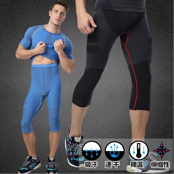 

Hot mens dry quick tights breathable workout trousers men bodybuilding fitness joggers compression pants exercise clothing