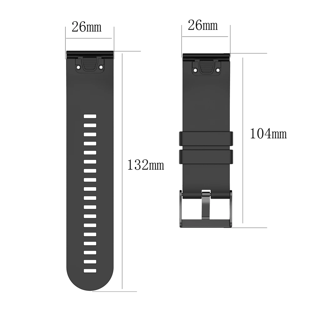 26, 22, 20 мм, ремешок для смарт-часов наручных gps-часов Garmin Fenix 5x, 5, 5S 3 3HR D2 S60 gps часы Quick Release посадки силиконовых наручных часах ремешок для наручных часов