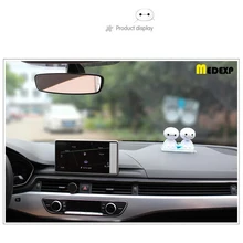 baymax car decoration expression creative cute doll shaking head decoration gift jewelry spring shaking head doll gift head shaking cute cat style toy for car decoration white