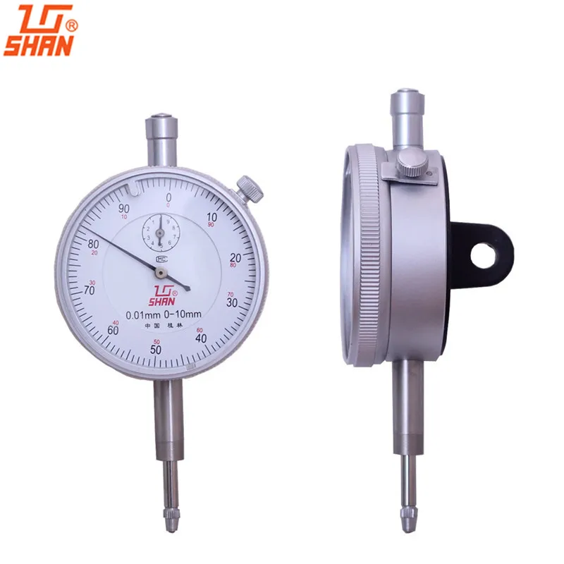 Индикатор часового типа с ушком 0- 10 мм / 0.01 мм индикатор с круговой шкалой часовой индикаторный прибор инструмент измерительные приборы для измерений отклонений формы, наружных размеров, расположения поверхностей