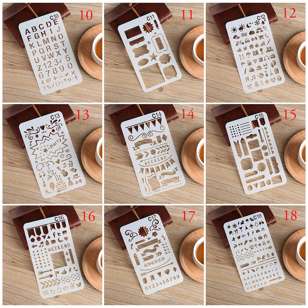 

1Pc Portable DIY Journal/Notebook/Diary/Scrapbook Journal Hollow Ruler Stencil Plastic Scrapbooking Album Paper Card