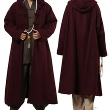 4 цвета красный/серый/верблюжий желтый/коричневый зимняя теплая шерсть буддизм монахи Шаолинь халаты уложенный буддийский плащ для медитации