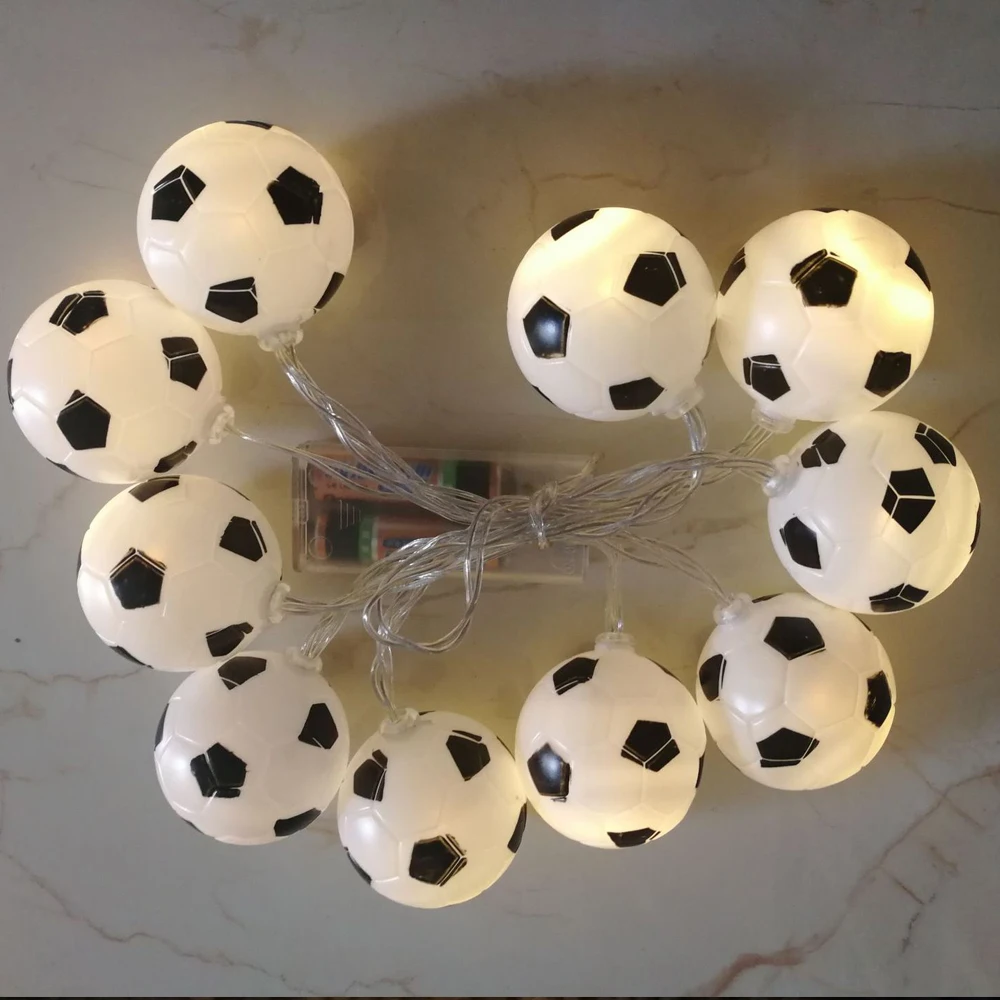 10LED كرة القدم أضواء حبيبات مصباح مستديرة متفاوتة الأحجام جو لخلق الإضاءة DIY حزب الديكور دروبشيب لكرة القدم الاكسسوارات هدية الكريسماس