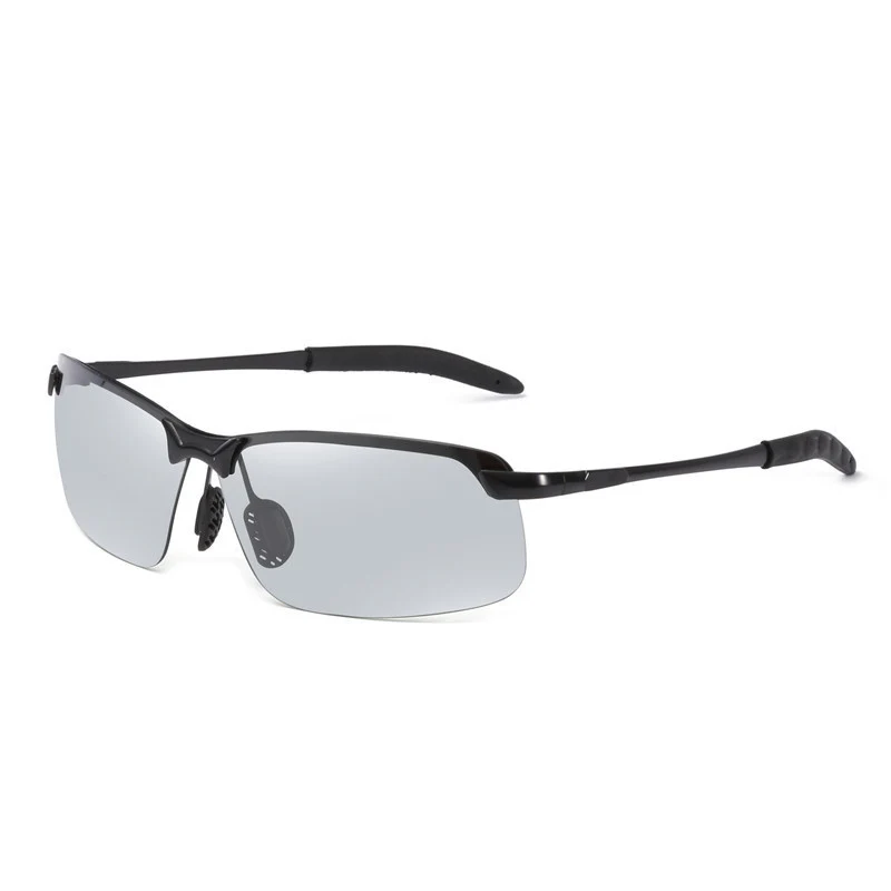 

Rimless Color Changing Sun Glasses Polarized Semi-Rimless Sunglasses Driver Riding Goggle Chameleon Change Color Glasses