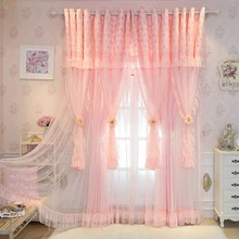 SunnyRain 2 Piece Pink Luxury font b Curtains b font Princess Style font b Curtain b