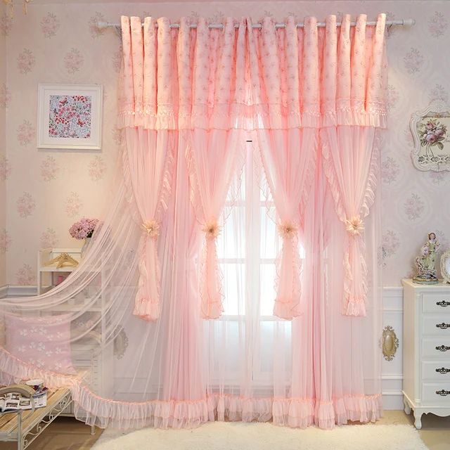 SunnyRain 2 Piece Rose De Luxe Rideaux Princesse Style Rideau Pour ... SunnyRain 2 Piece Rose De Luxe Rideaux Princesse Style Rideau Pour ...