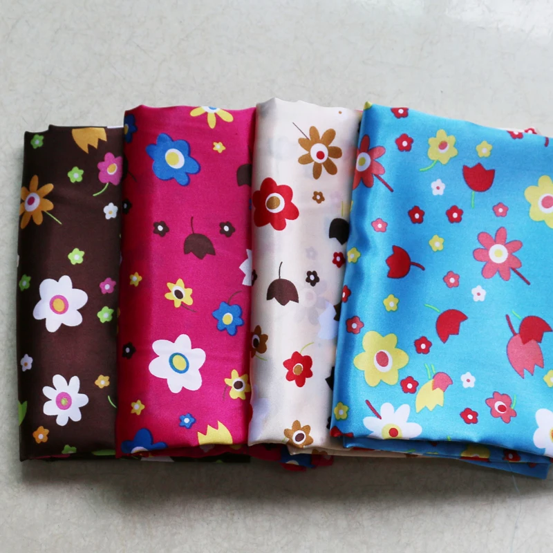 

floral satin fabric soft scarf pajamas diy blanket material charmeuse
