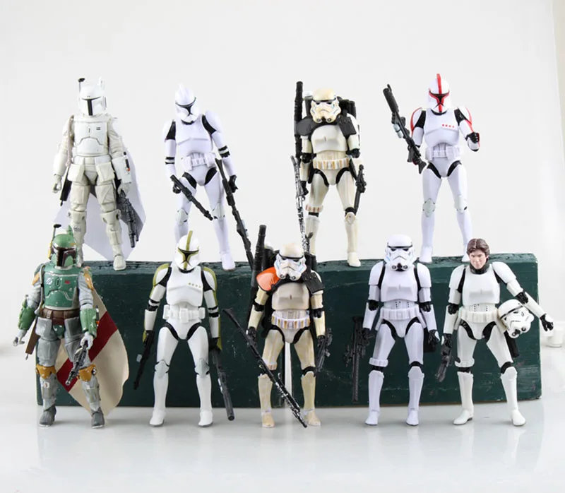 6 Inch Star Wars The Black Series Han Solo Boba Fett Stormtrooper Imperial Sandtrooper PVC Action Figure Model Toy for Children