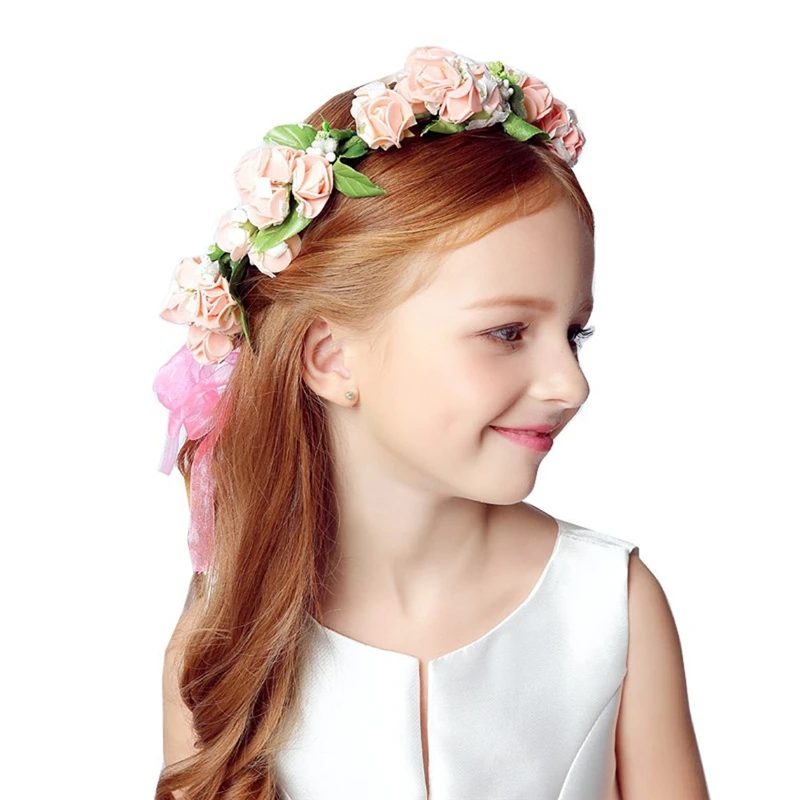 Модная детская одежда; повязка с цветком; свадебные аксессуары для девочек; повязка на голову+ браслет; повязка на голову для маленьких девочек