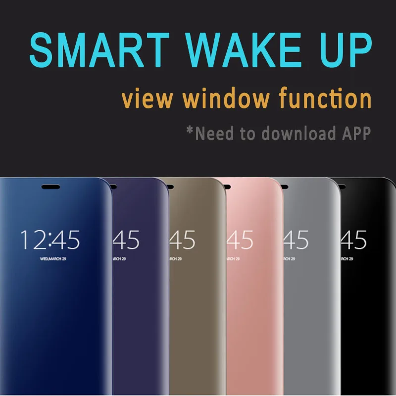 

For Samsung Galaxy Note 8 S8 PLUS S6 S7 EDGE Flip Stand Clear View Window Smart Mirror Phone Covers For j3/j5/j7 2017 A8plus A7