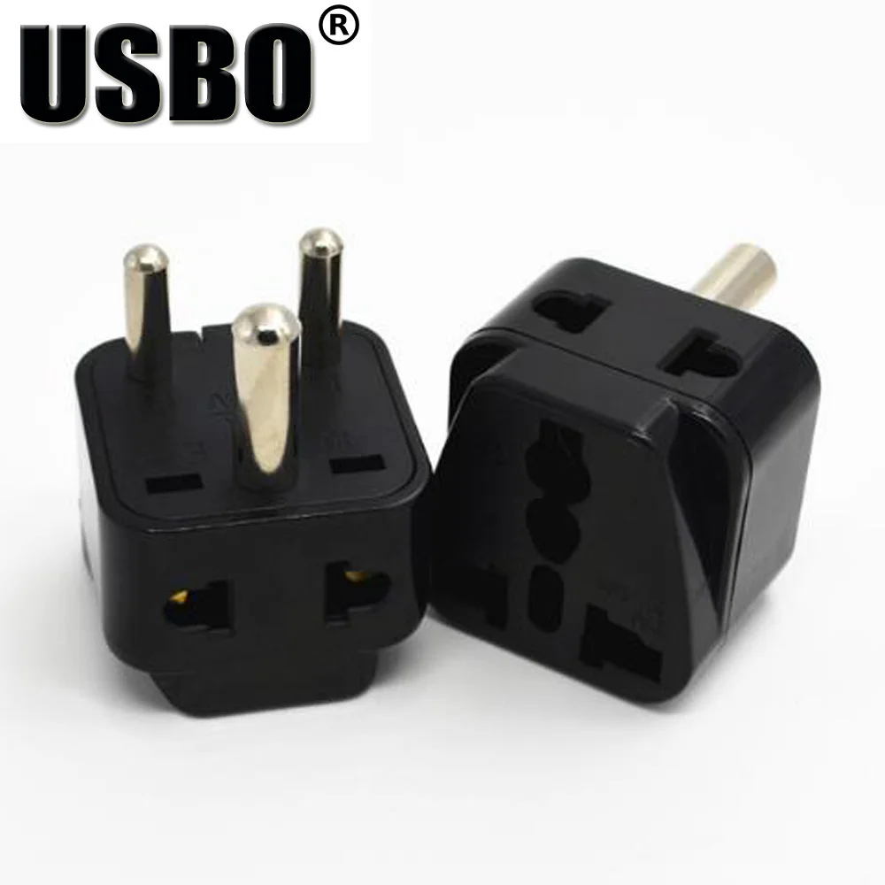 Black white 10A 250V Africa standard 1 turn 2 universal travel adaptor