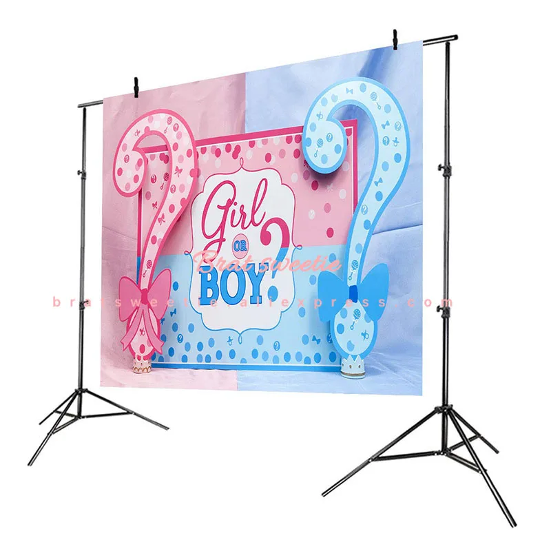 7x5ft Girl or Boy Gender Reveal Backdrop Photography Paty Background Gender Reveal Wall Decoration Photo Studio Booth Supplies