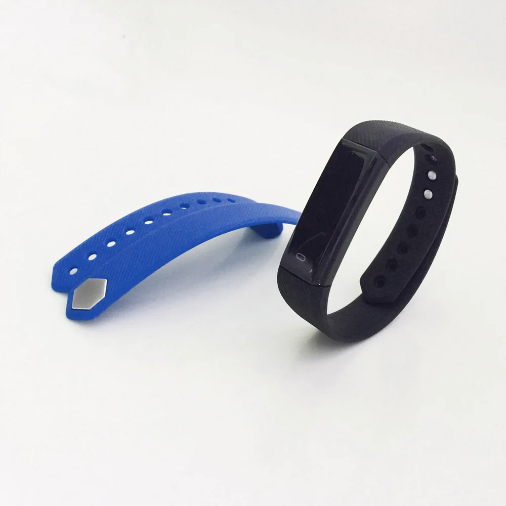 ID115 смарт-браслеты фитнес-трекер умный Браслет Шагомер Bluetooth Smartband водонепроницаемый монитор сна наручные часы - Цвет: BK and BL Strap