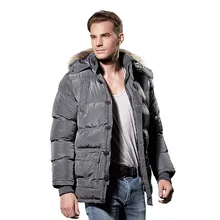 Новинка, Мужская одноцветная Толстая куртка с меховым воротником и капюшоном, Мужская парка, зимняя разноцветная куртка большого размера, S-XXL XXXL