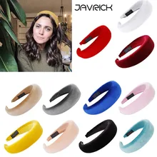 JAVRICK женская мягкая широкая губчатая повязка на голову блестящая бархатная Сладкая конфетная расцветка обруч для волос винтажные вечерние утолщенные Эластичные Головные уборы