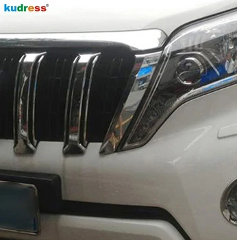 

For Toyota Land Cruiser Prado J150 2014 2015 Chrome Front Center Grill Grille Cover Trim Racing Grills Exterior Accessories