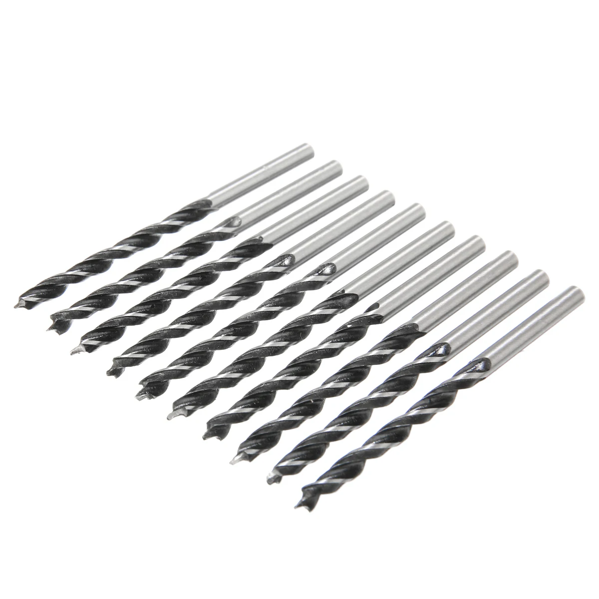 WEI-LUONG Screw 10Pcs 75mm Length Woodworking Twist Drill Bit 4mm Diameter Wood Drills with Center Point For Wood Drilling Tool Drill