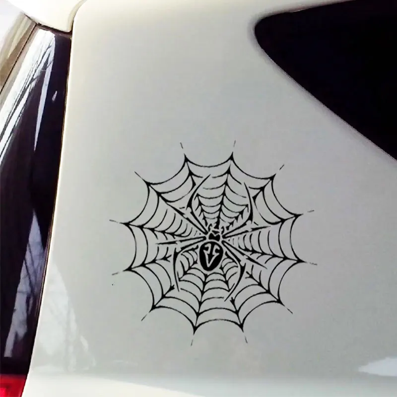 

Spider with web cars sticker funny vinyl Creative jdm and decals for cars styling for auto stickers motorcycle helmet products